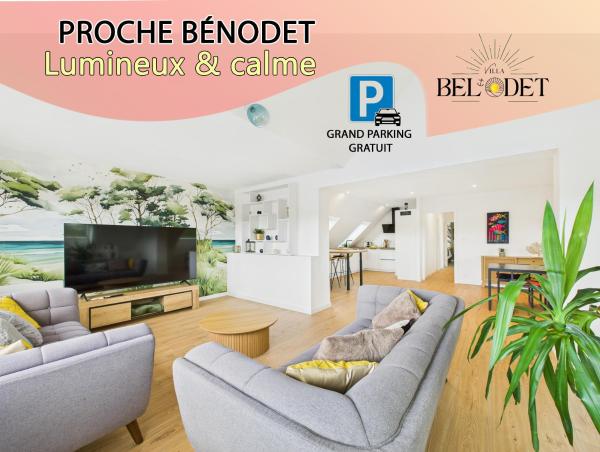 Villa BelOdet, appartements modernes au calme, terrasses pour les T2, grand jardin et parking gratuit, à 5 min des plages de Bénodet, Rezervați   